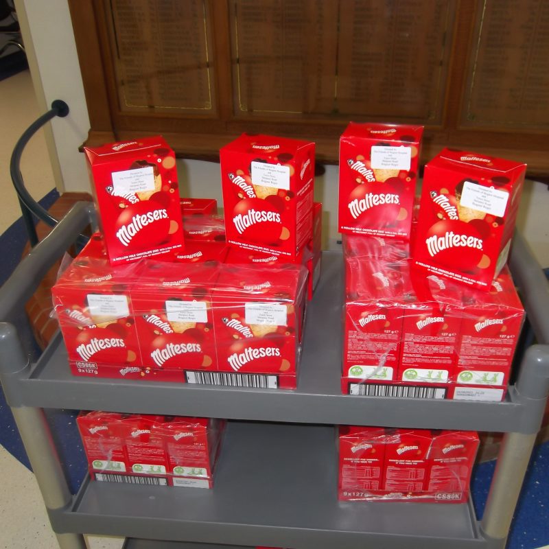 Malteser Easter Eggs on the ward trolley
